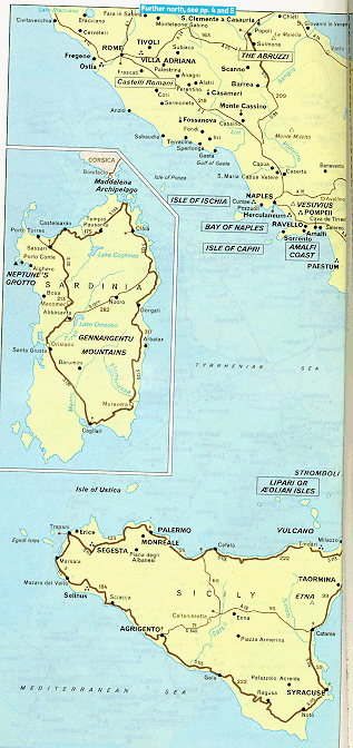 Map of Southern Italy in two parts
